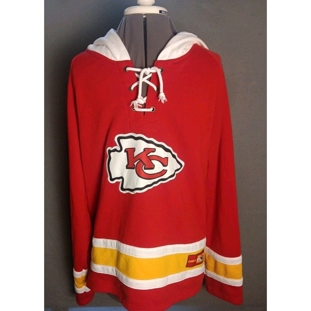 Kansas City Chiefs lace up hoodie Nfl Team Apparel mens size Large NWOT